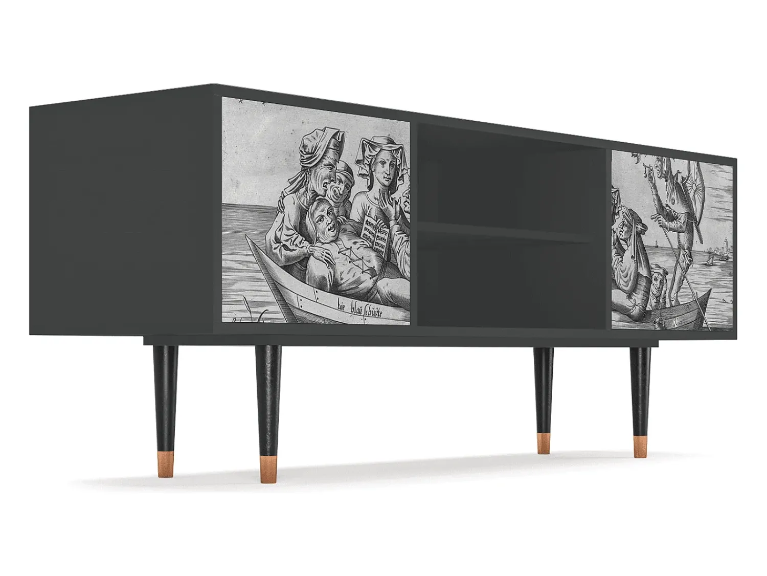 Móvel De Tv| Mueble de TV - 170х69х48 cm - T2 - Blau Schuyte, Antracite Cinza antracite