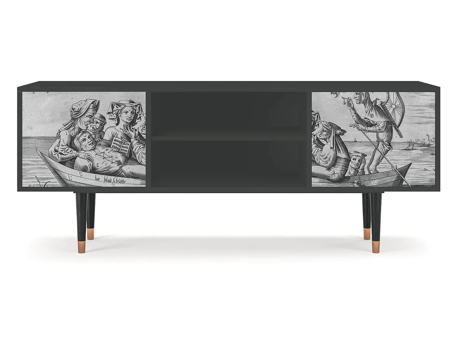 Móvel De Tv| Mueble de TV - 170х69х48 cm - T2 - Blau Schuyte, Antracite Cinza antracite