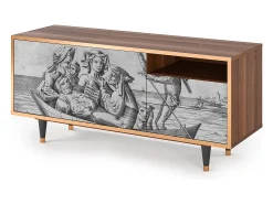Móvel De Tv* Mueble de TV - 125х56х41 cm - T7 - Blau Schuyte, Nogueira Castanho