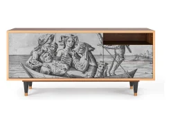 Móvel De Tv* Mueble de TV - 125х56х41 cm - T7 - Blau Schuyte, Nogueira Castanho