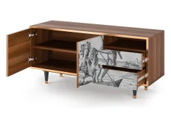 Móvel De Tv* Mueble de TV - 125х56х41 cm - T7 - Blau Schuyte, Nogueira Castanho