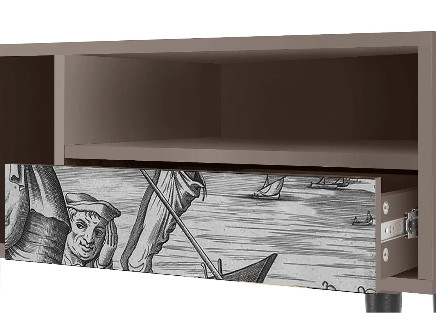 Mueble de TV - 115х59х48 cm - T3 - Blau Schuyte, Latte Bege
