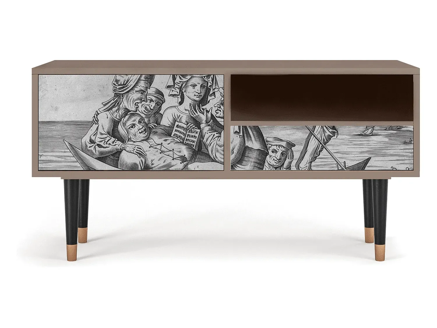 Mueble de TV - 115х59х48 cm - T3 - Blau Schuyte, Latte Bege