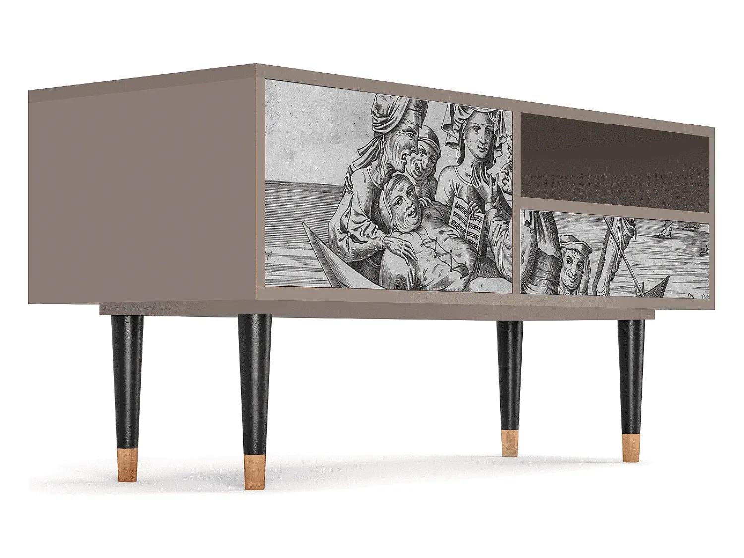 Mueble de TV - 115х59х48 cm - T3 - Blau Schuyte, Latte Bege