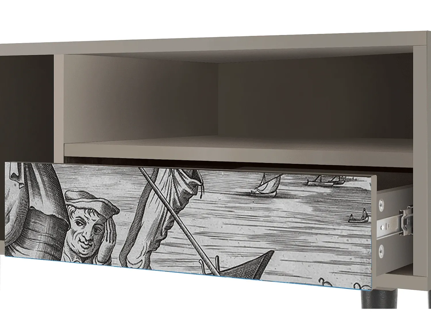 Móvel De Tv| Mueble de TV - 115х59х48 cm - T3 - Blau Schuyte, Areia Bege