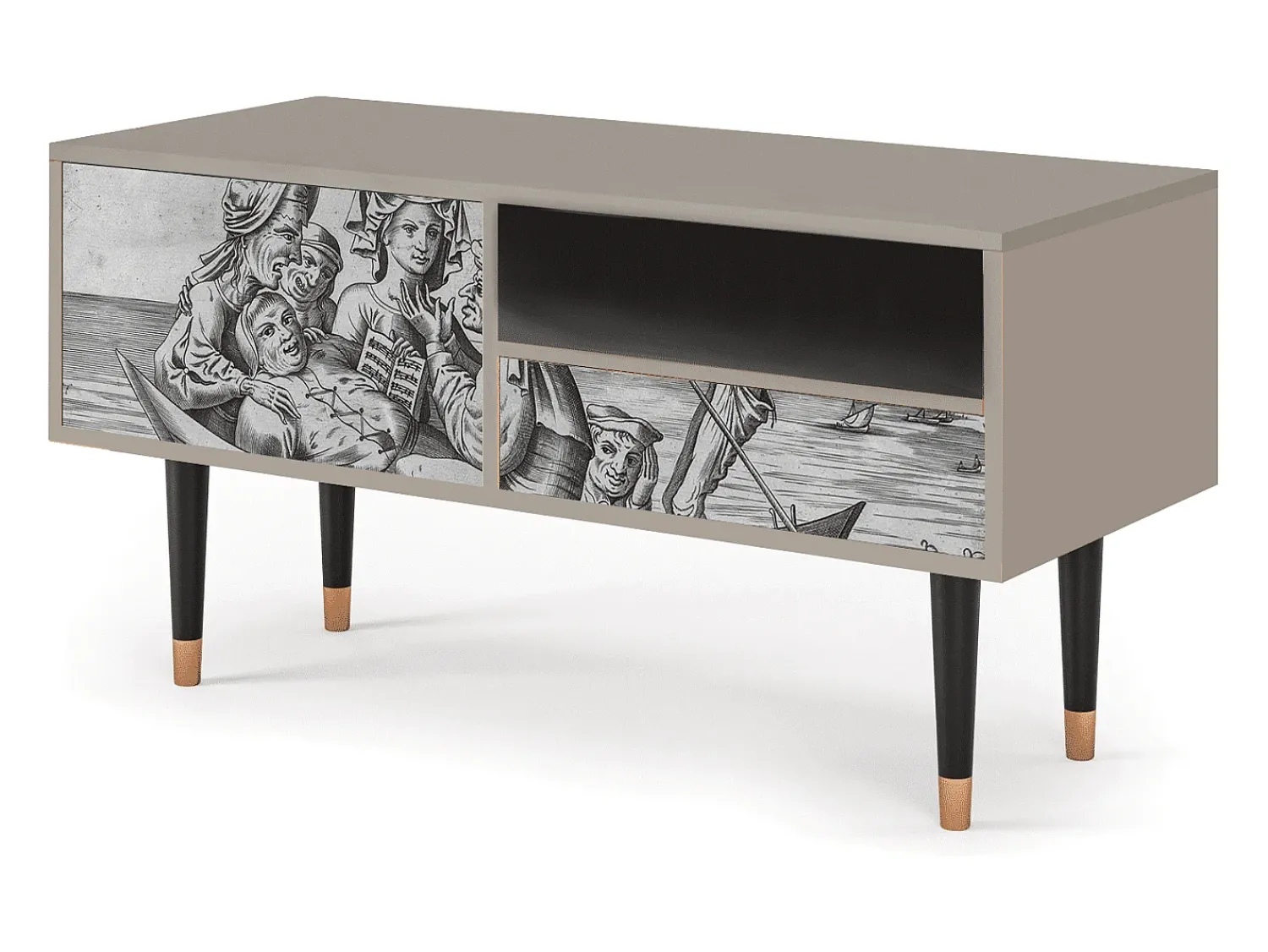 Móvel De Tv| Mueble de TV - 115х59х48 cm - T3 - Blau Schuyte, Areia Bege