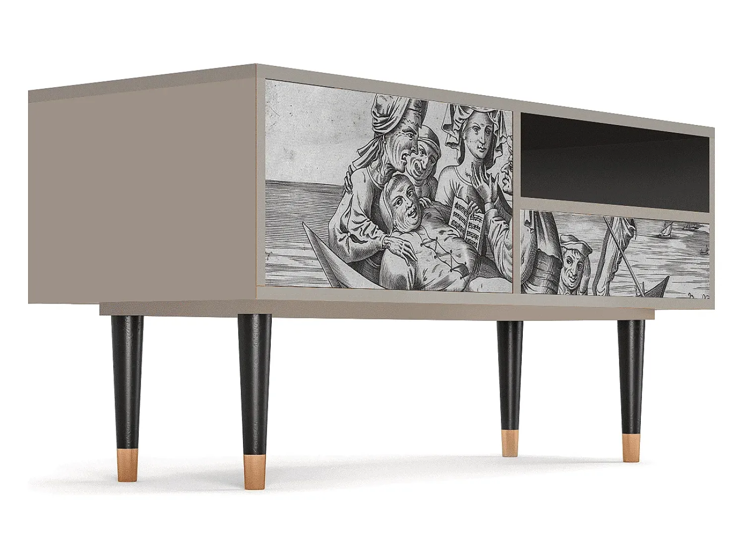 Móvel De Tv| Mueble de TV - 115х59х48 cm - T3 - Blau Schuyte, Areia Bege