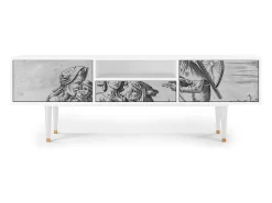 Móvel De Tv* Mueble de TV - 170х59х41 cm - T6 - Blau Schuyte, Branco Bege