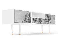 Móvel De Tv* Mueble de TV - 170х59х41 cm - T6 - Blau Schuyte, Branco Bege