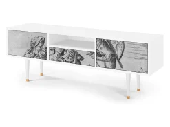 Móvel De Tv* Mueble de TV - 170х59х41 cm - T6 - Blau Schuyte, Branco Bege