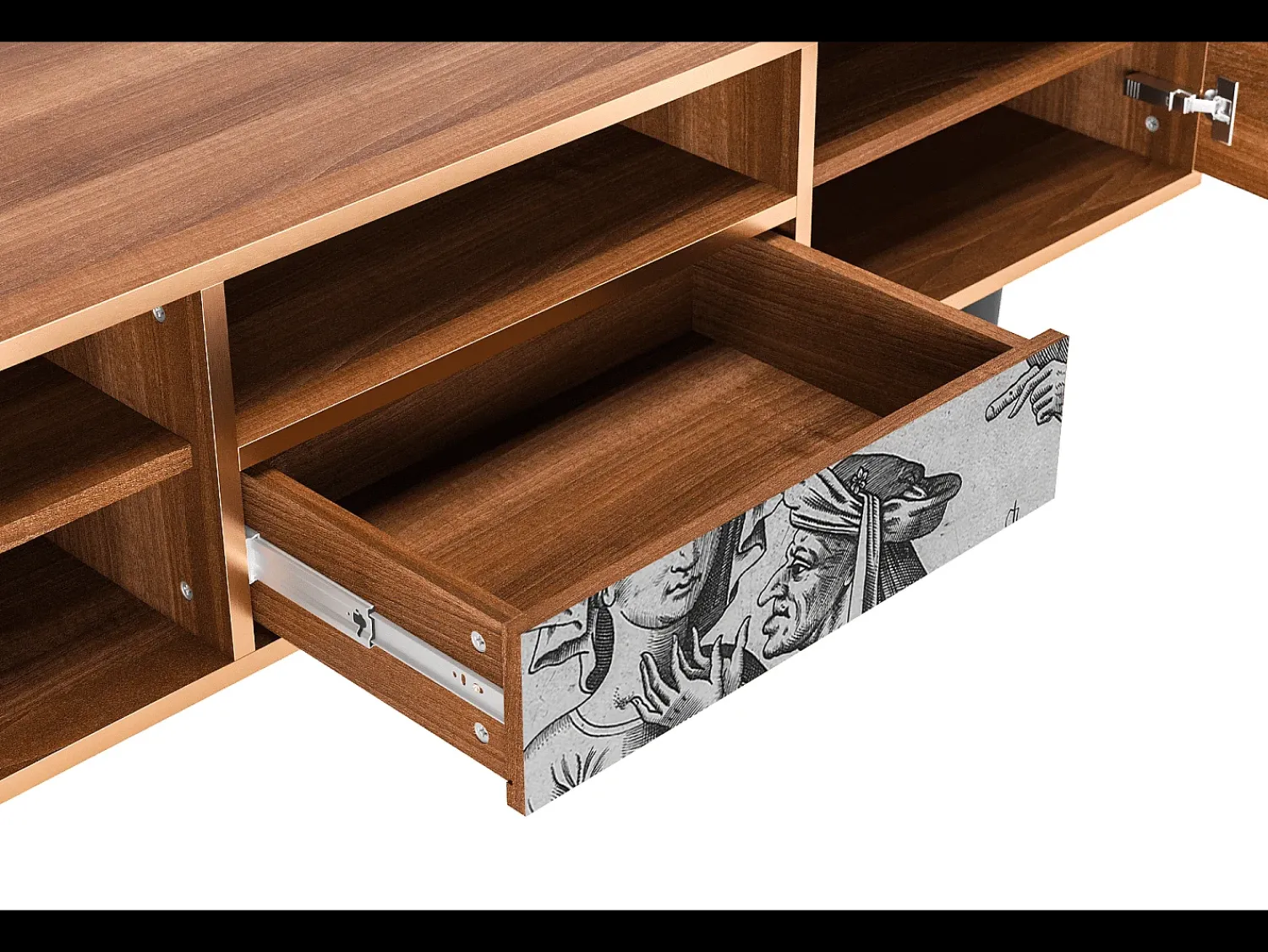 Clearance Mueble de TV - 170х59х41 cm - T6 - Blau Schuyte, Nogueira Castanho