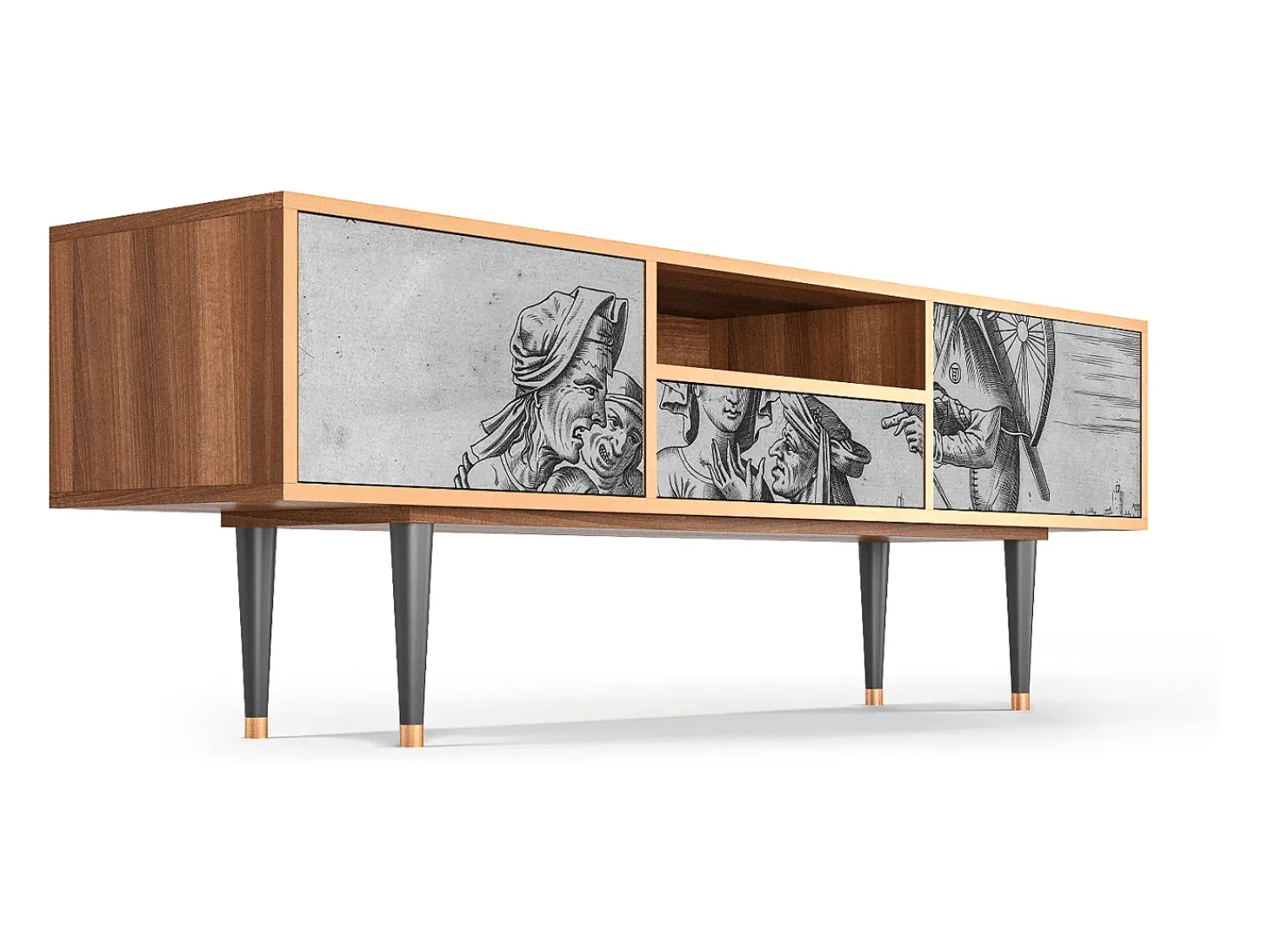 Clearance Mueble de TV - 170х59х41 cm - T6 - Blau Schuyte, Nogueira Castanho
