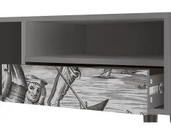 Móvel De Tv* Mueble de TV - 115х59х48 cm - T3 - Blau Schuyte, Cinza Cinzento