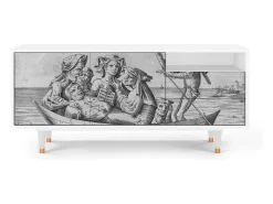Móvel De Tv* Mueble de TV - 125х56х41 cm - T7 - Blau Schuyte, Branco Bege