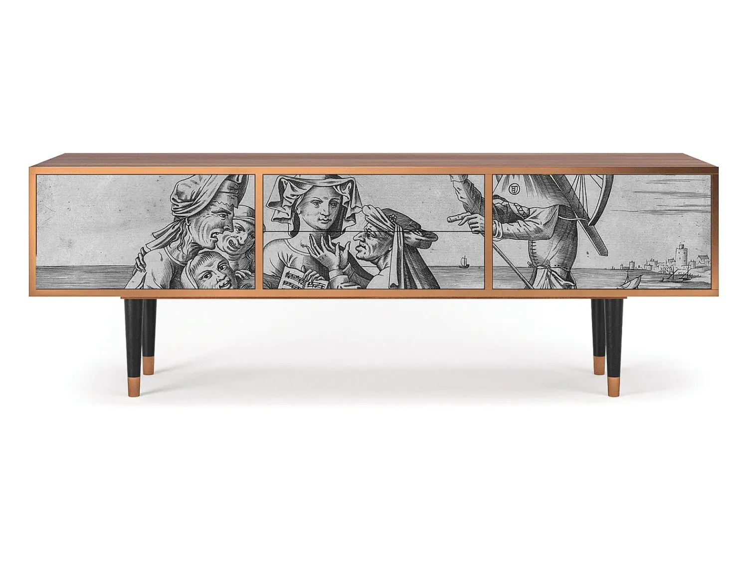 Best Mueble de TV - 170х59х48 cm - T4 - Blau Schuyte, Nogueira Castanho