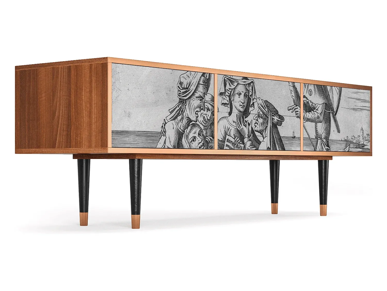 Best Mueble de TV - 170х59х48 cm - T4 - Blau Schuyte, Nogueira Castanho