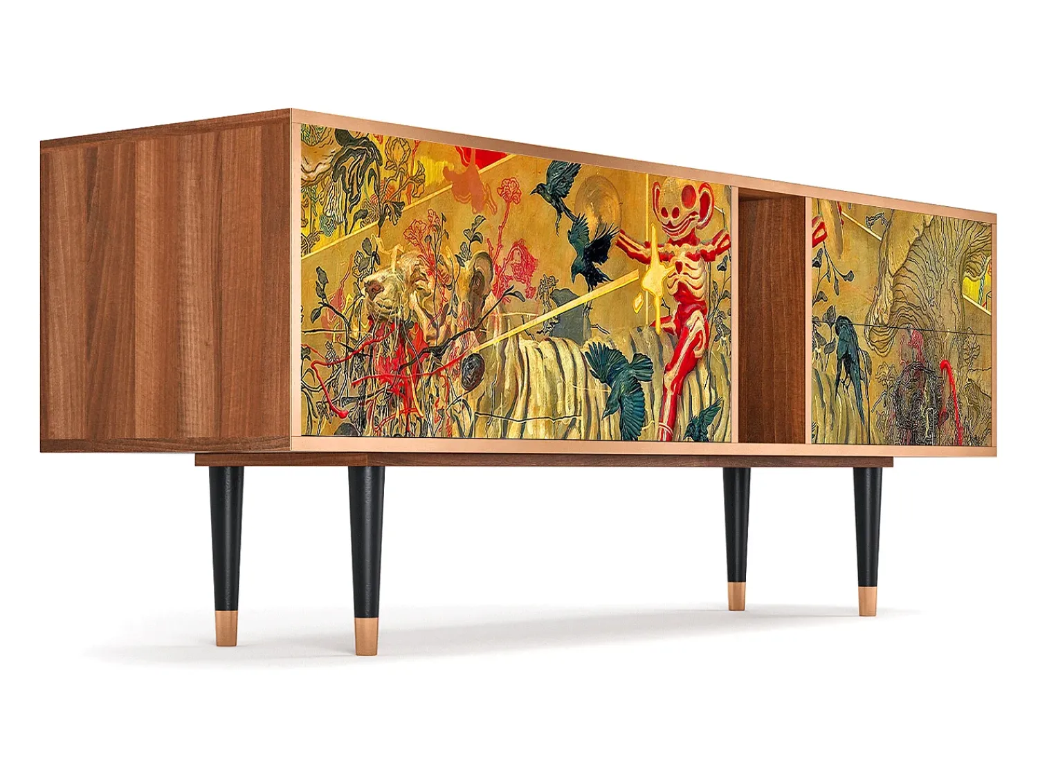 Móvel De Tv| Mueble de TV - 170х69х48 cm - T1 - Blood by James Jean, Nogueira Castanho