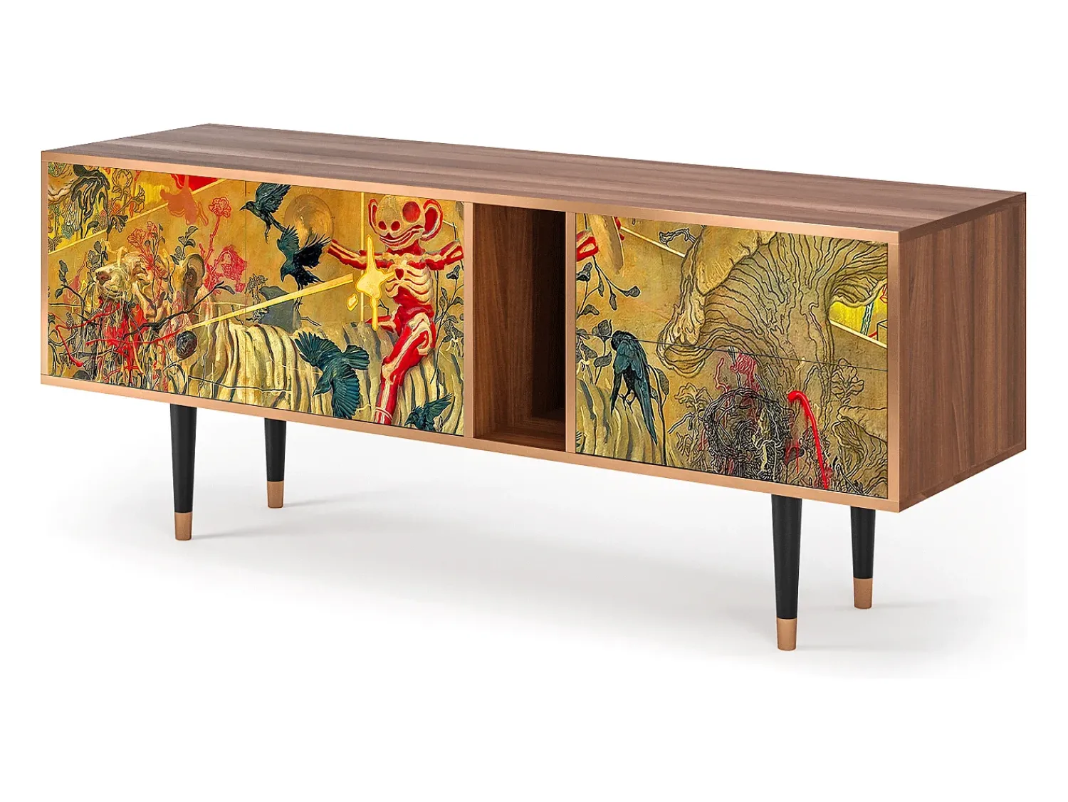 Móvel De Tv| Mueble de TV - 170х69х48 cm - T1 - Blood by James Jean, Nogueira Castanho