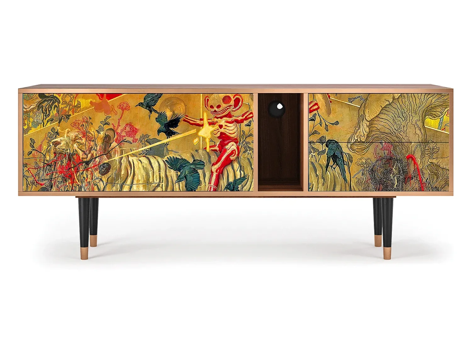 Móvel De Tv| Mueble de TV - 170х69х48 cm - T1 - Blood by James Jean, Nogueira Castanho