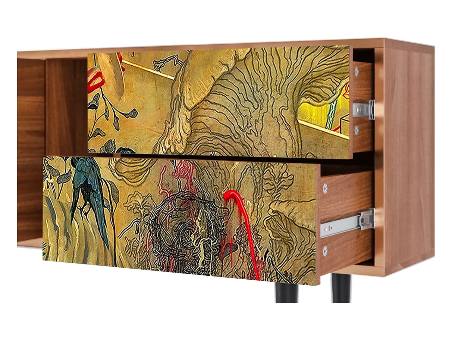 Móvel De Tv| Mueble de TV - 170х69х48 cm - T1 - Blood by James Jean, Nogueira Castanho