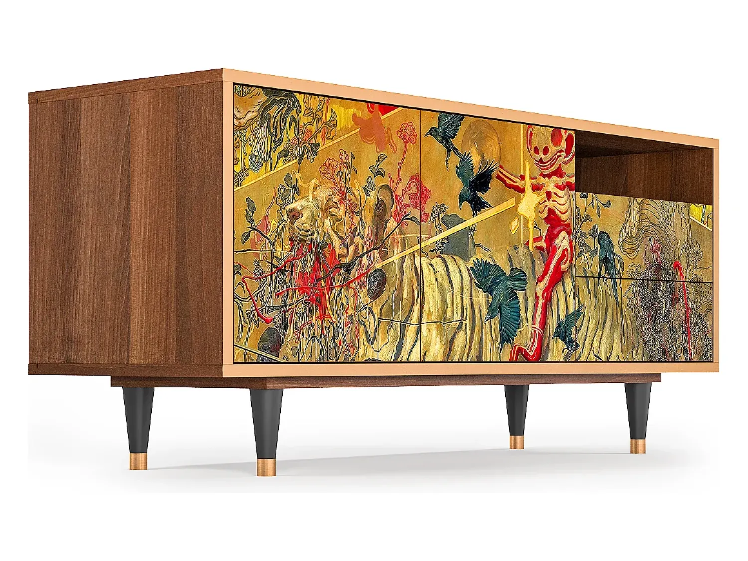 Mueble de TV - 125х56х41 cm - T7 - Blood by James Jean, Nogueira Castanho