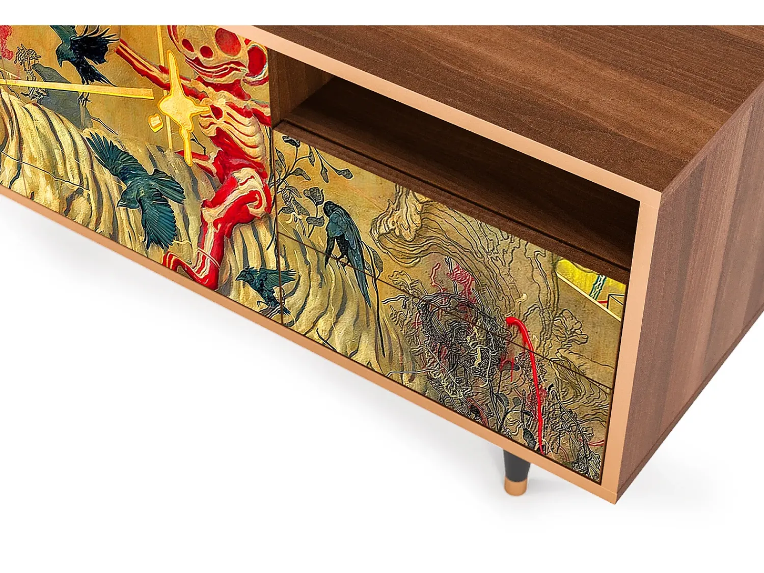 Mueble de TV - 125х56х41 cm - T7 - Blood by James Jean, Nogueira Castanho
