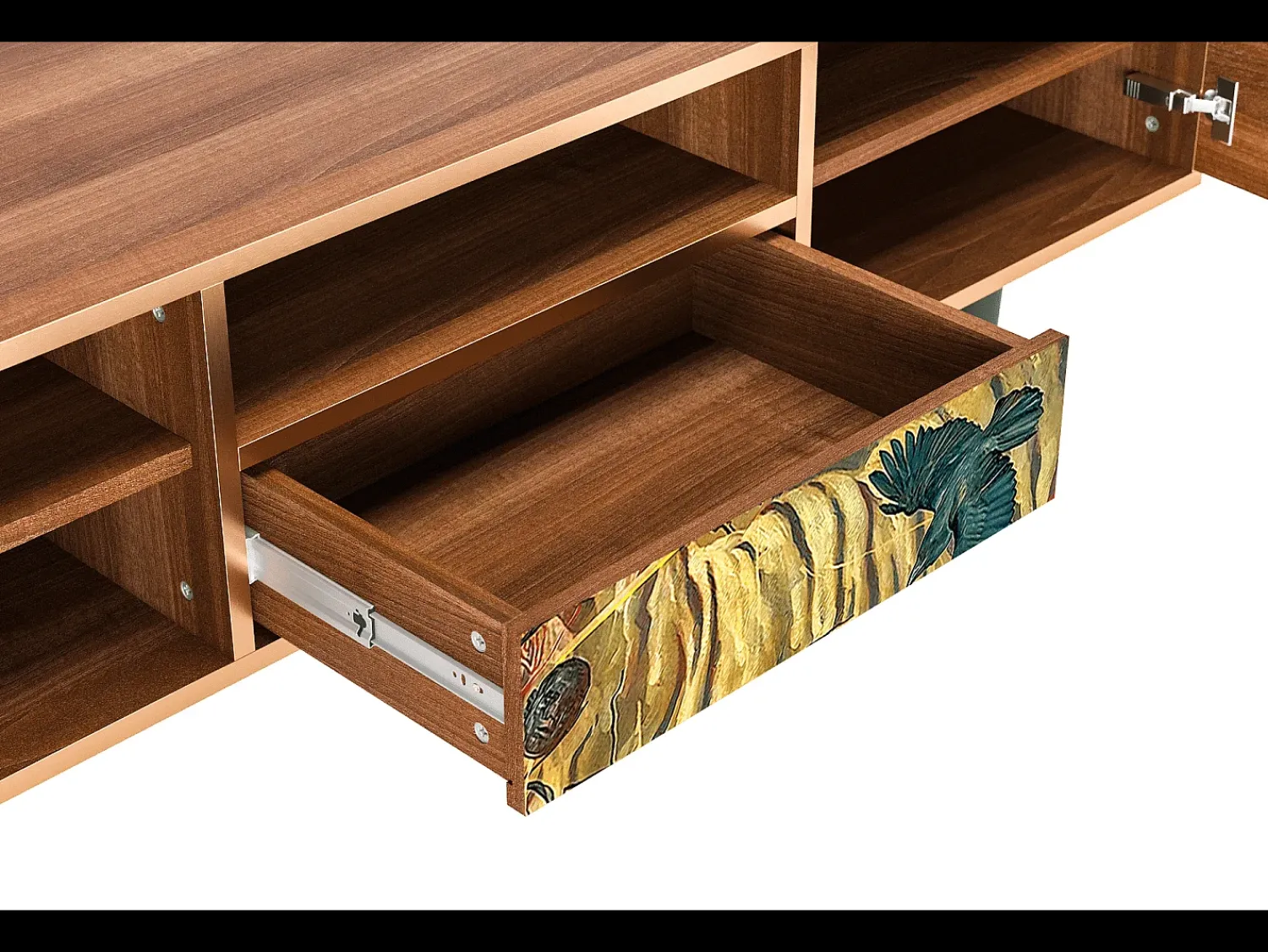 Móvel De Tv| Mueble de TV - 170х59х41 cm - T6 - Blood by James Jean, Nogueira Castanho