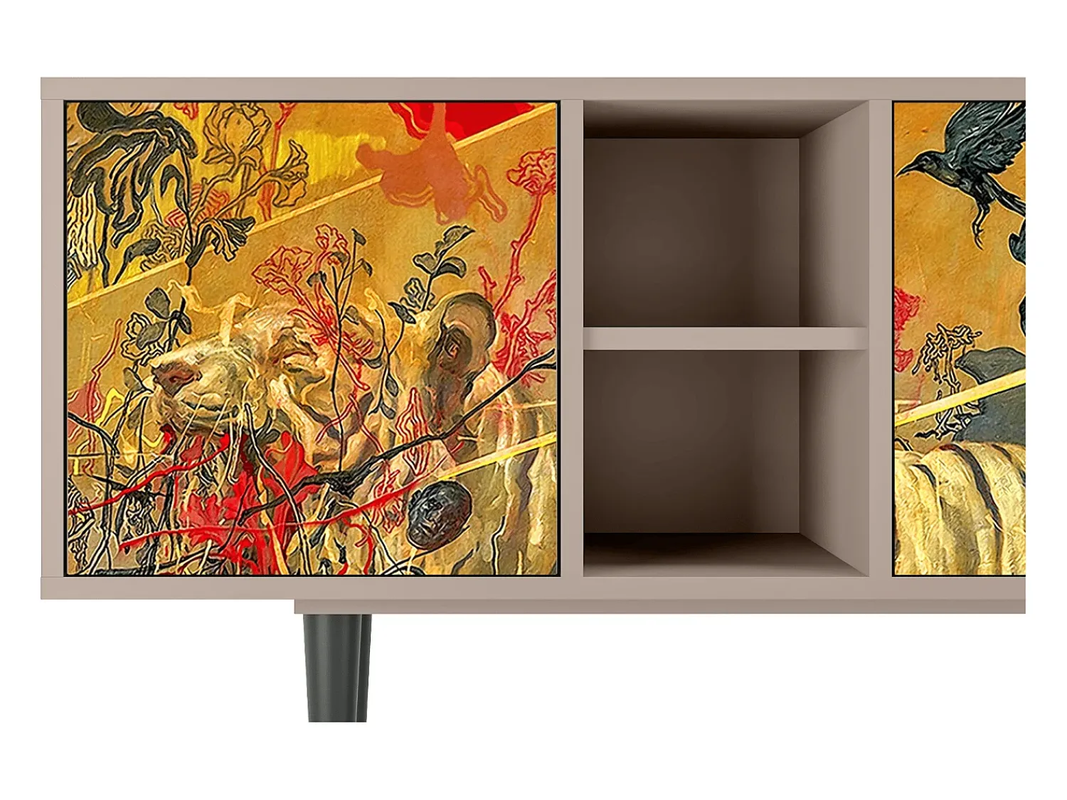 Móvel De Tv| Mueble de TV - 150х69х41 cm - T5 - Blood by James Jean, Latte Bege