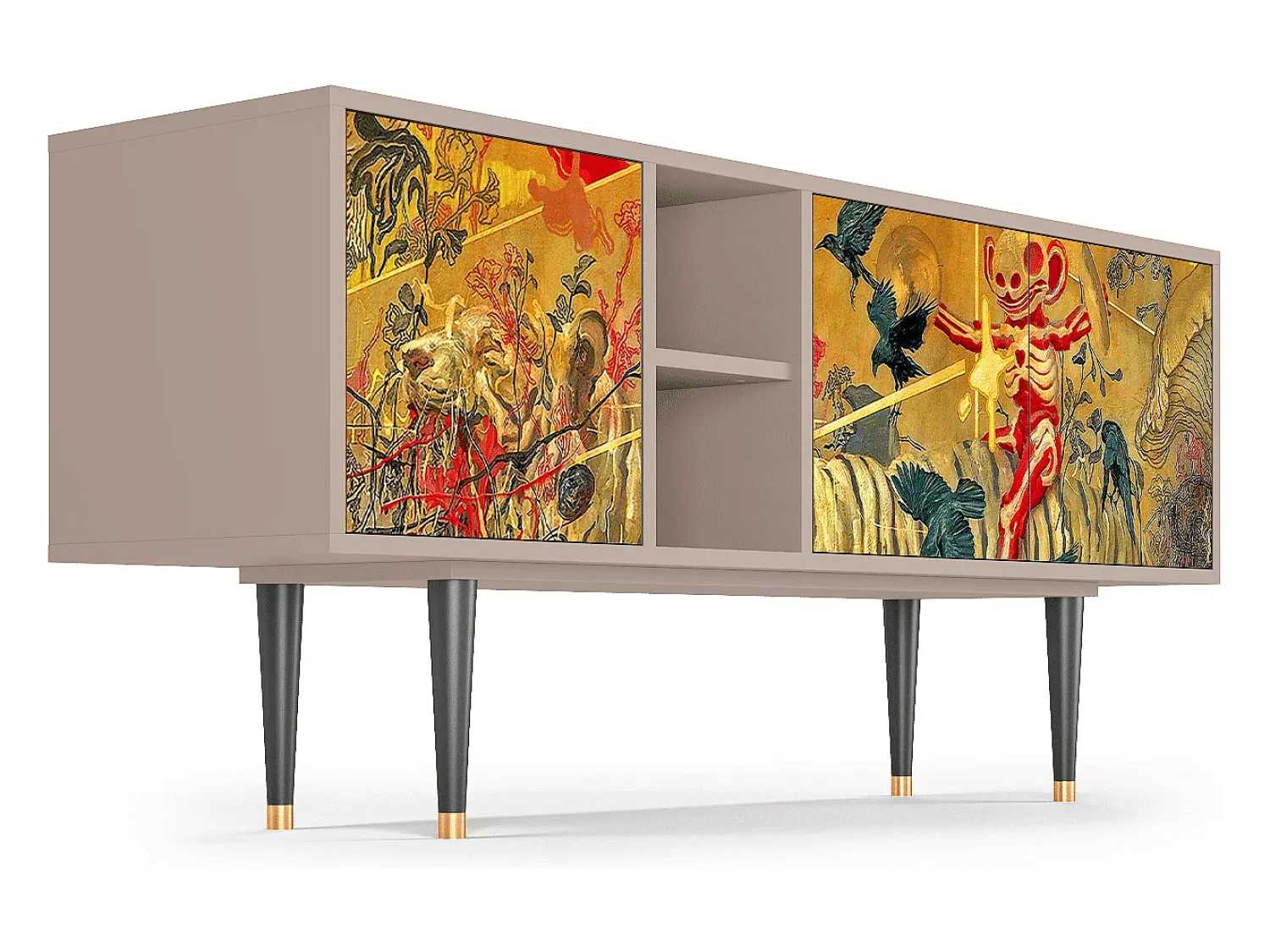 Móvel De Tv| Mueble de TV - 150х69х41 cm - T5 - Blood by James Jean, Latte Bege