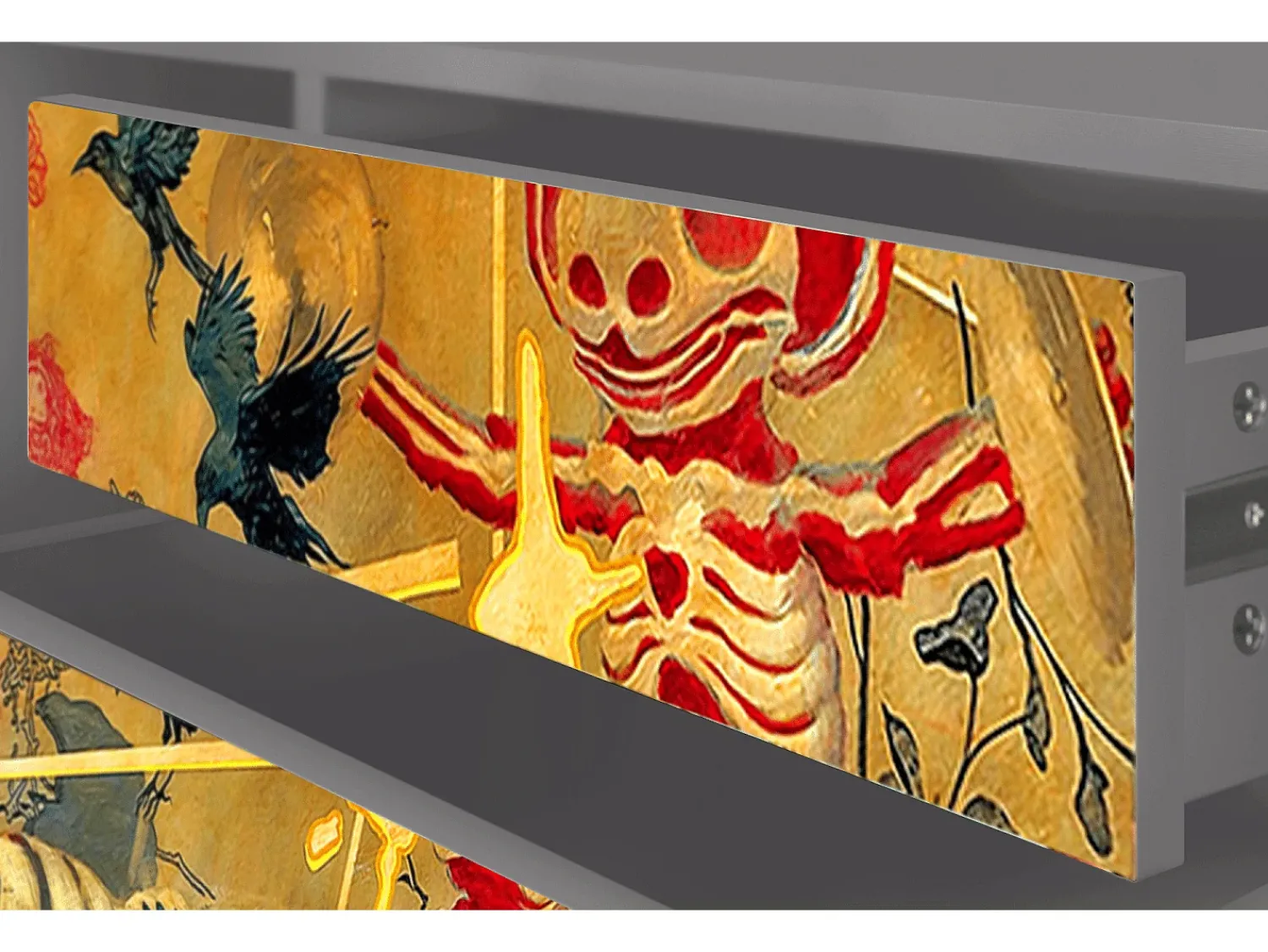 Móvel De Tv* Mueble de TV - 170х59х48 cm - T4 - Blood by James Jean, Cinza Cinzento