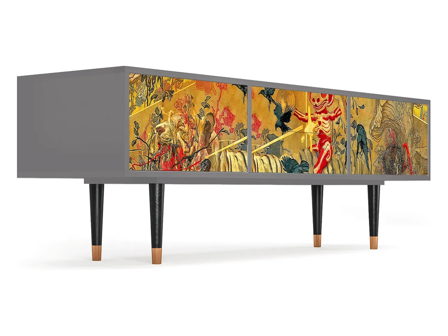 Móvel De Tv* Mueble de TV - 170х59х48 cm - T4 - Blood by James Jean, Cinza Cinzento