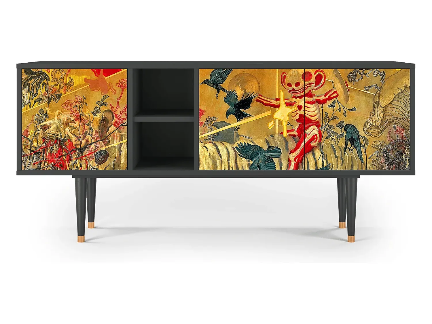 Mueble de TV - 150х69х41 cm - T5 - Blood by James Jean, Antracite^ Móvel De Tv
