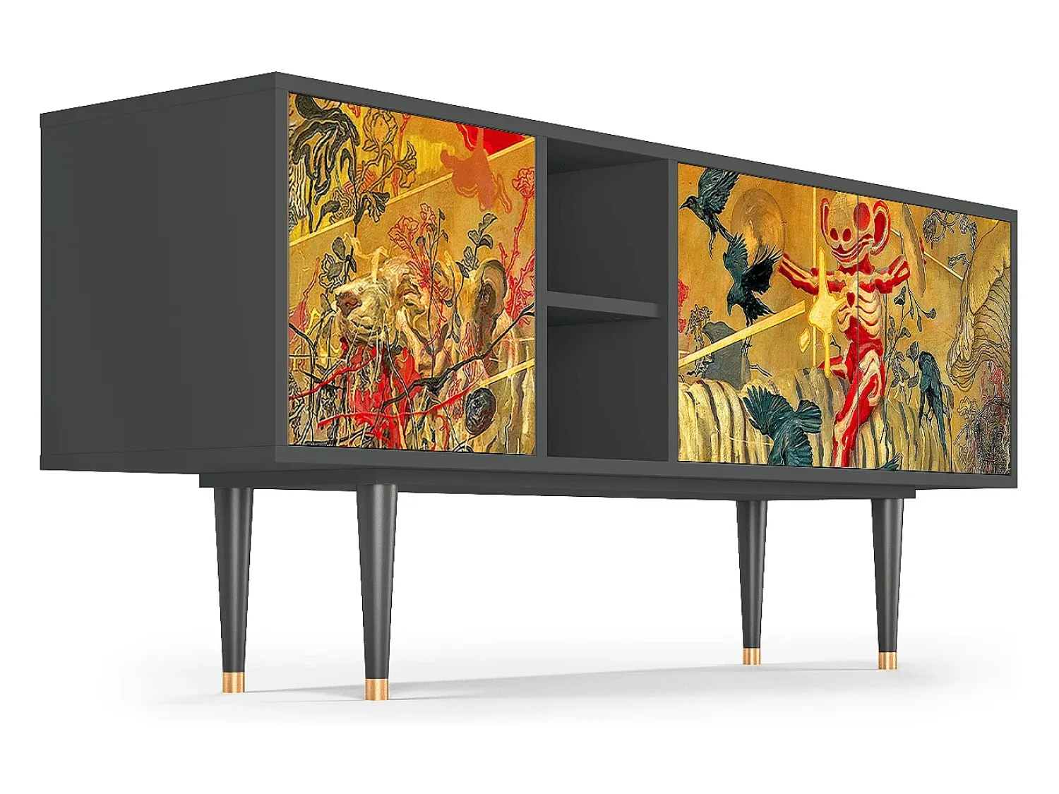 Mueble de TV - 150х69х41 cm - T5 - Blood by James Jean, Antracite^ Móvel De Tv