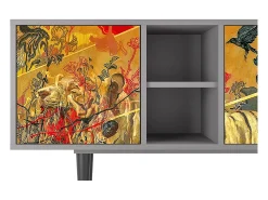 New Mueble de TV - 150х69х41 cm - T5 - Blood by James Jean, Cinza Cinzento