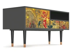 Móvel De Tv| Mueble de TV - 115х59х48 cm - T3 - Blood by James Jean, Antracite Cinza antracite