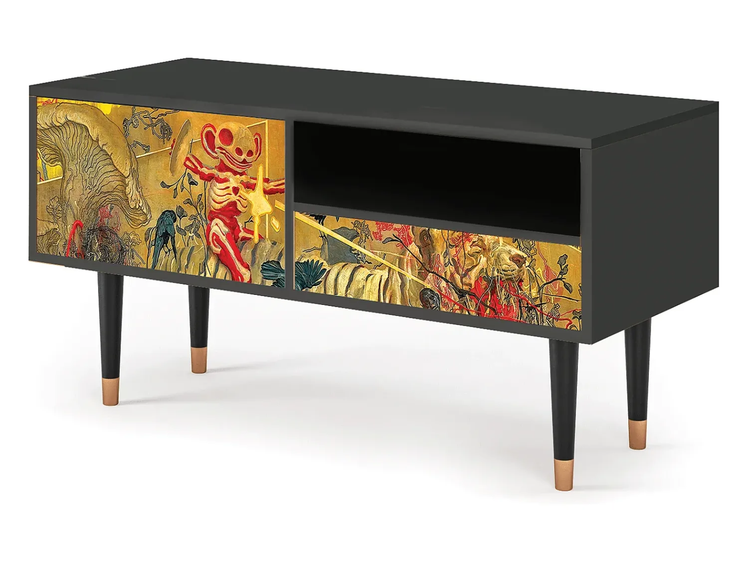 Móvel De Tv| Mueble de TV - 115х59х48 cm - T3 - Blood by James Jean, Antracite Cinza antracite