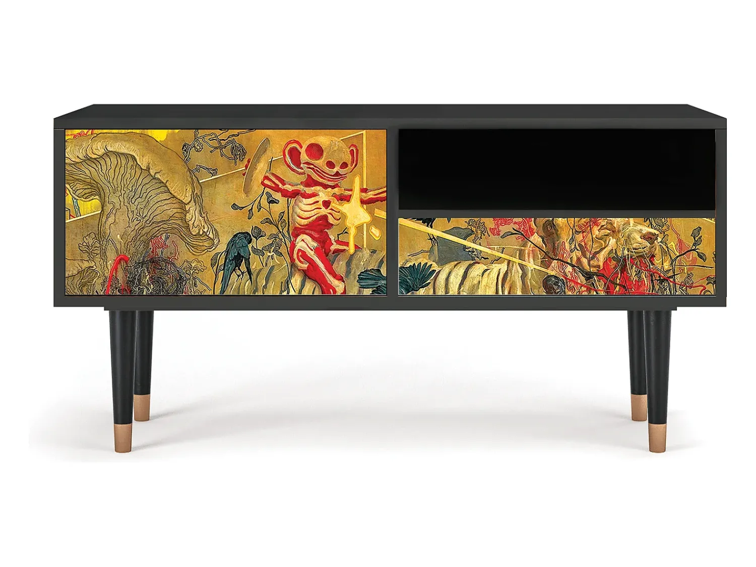 Móvel De Tv| Mueble de TV - 115х59х48 cm - T3 - Blood by James Jean, Antracite Cinza antracite