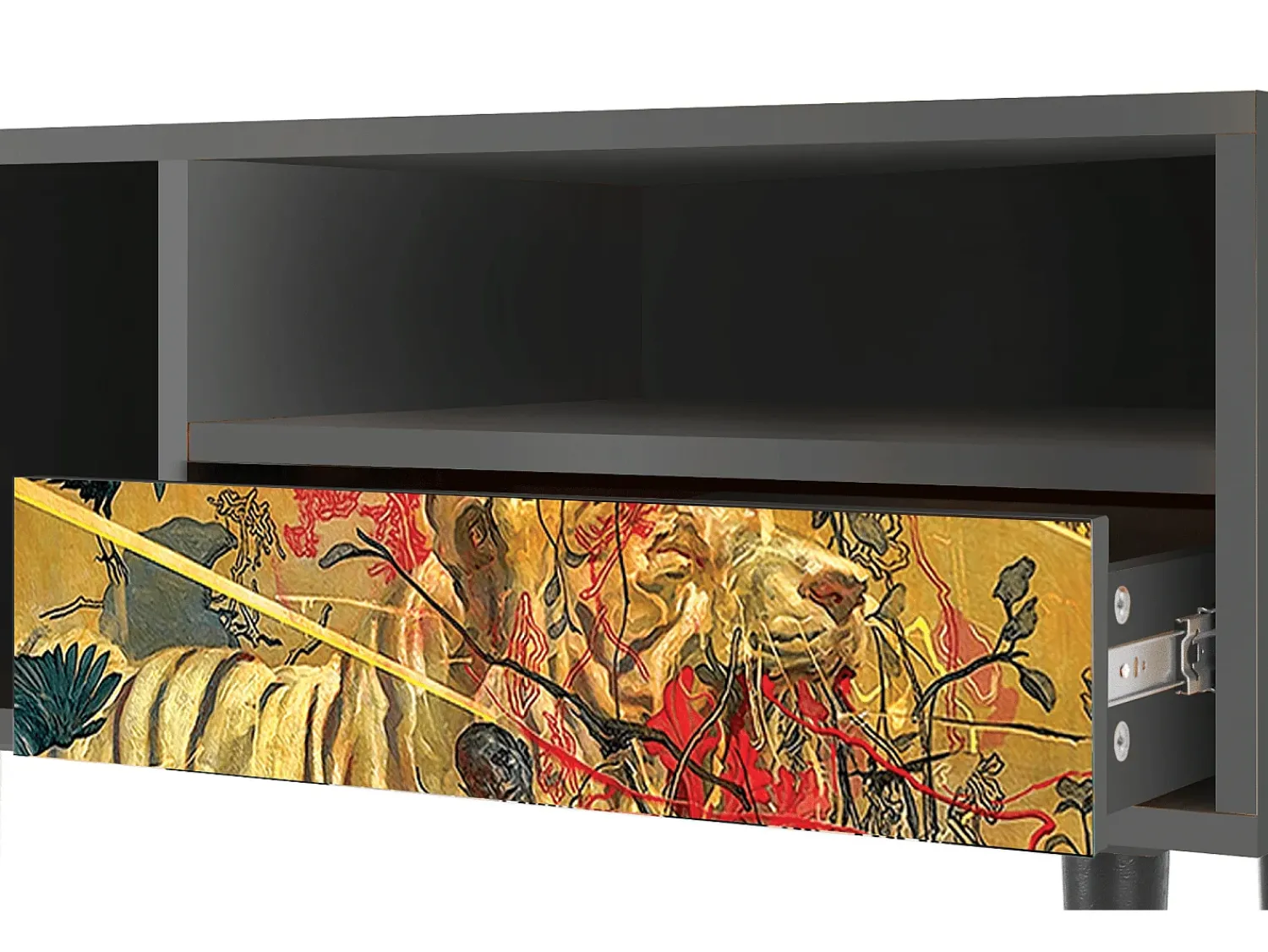 Móvel De Tv| Mueble de TV - 115х59х48 cm - T3 - Blood by James Jean, Antracite Cinza antracite
