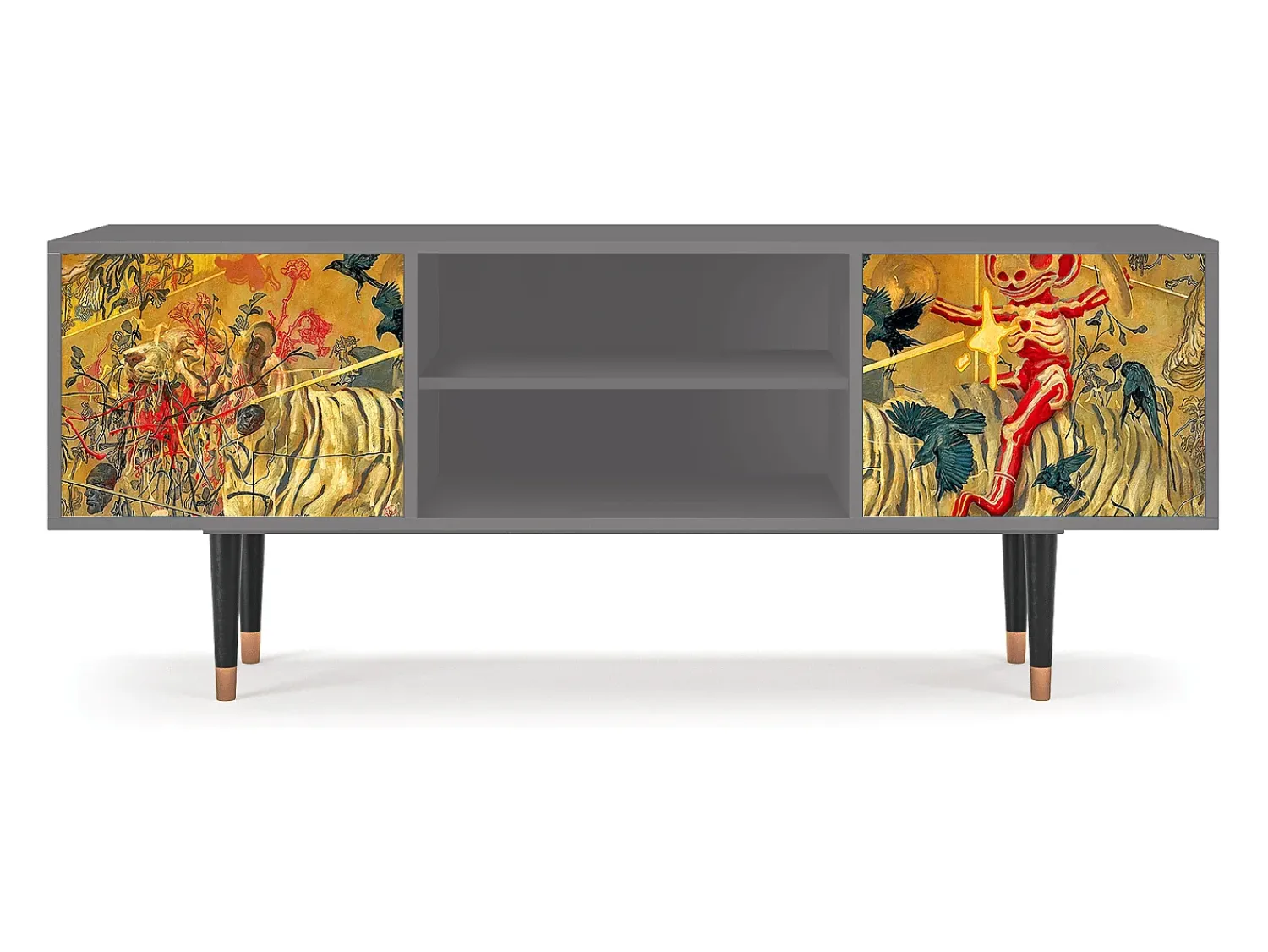 Mueble de TV - 170х69х48 cm - T2 - Blood by James Jean, Cinza Cinzento