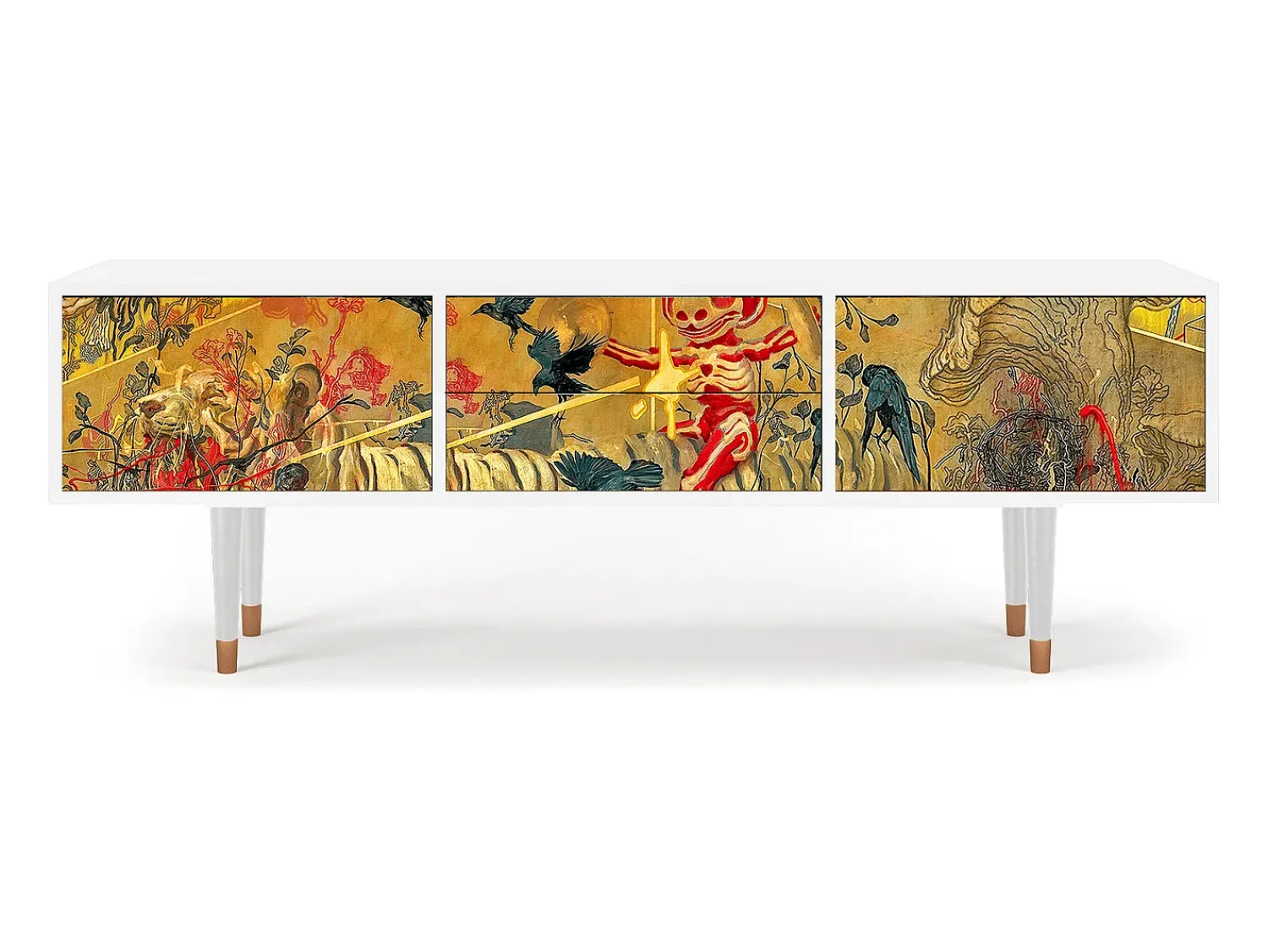 New Mueble de TV - 170х59х48 cm - T4 - Blood by James Jean, Branco Bege