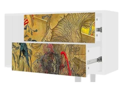 Móvel De Tv* Mueble de TV - 170х69х48 cm - T1 - Blood by James Jean, Branco Bege