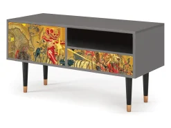 Móvel De Tv* Mueble de TV - 115х59х48 cm - T3 - Blood by James Jean, Cinza Cinzento