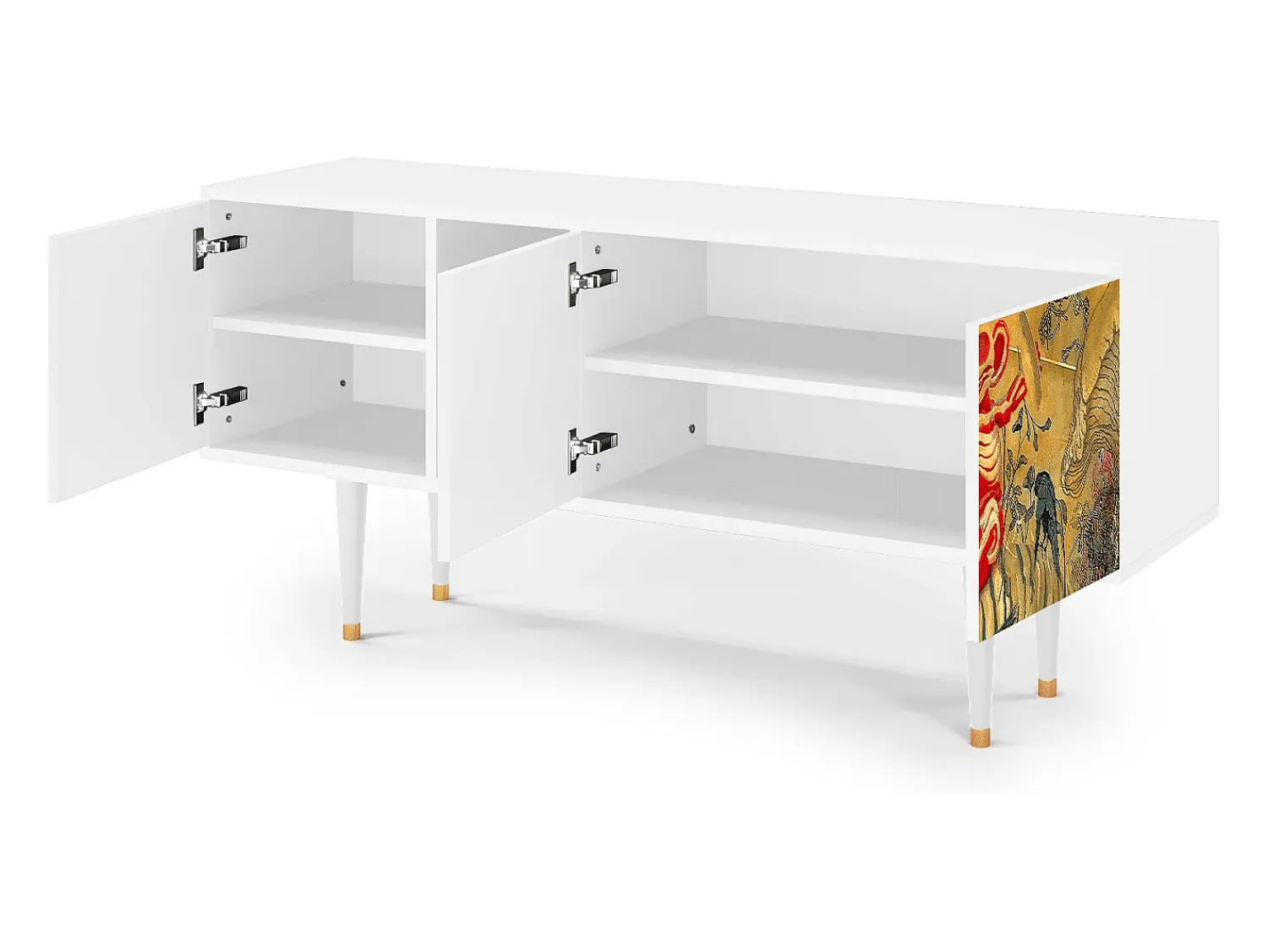 Móvel De Tv* Mueble de TV - 150х69х41 cm - T5 - Blood by James Jean, Branco Bege