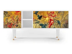 Móvel De Tv* Mueble de TV - 150х69х41 cm - T5 - Blood by James Jean, Branco Bege