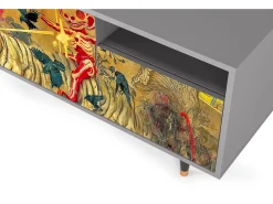 Móvel De Tv* Mueble de TV - 125х56х41 cm - T7 - Blood by James Jean, Cinza Cinzento