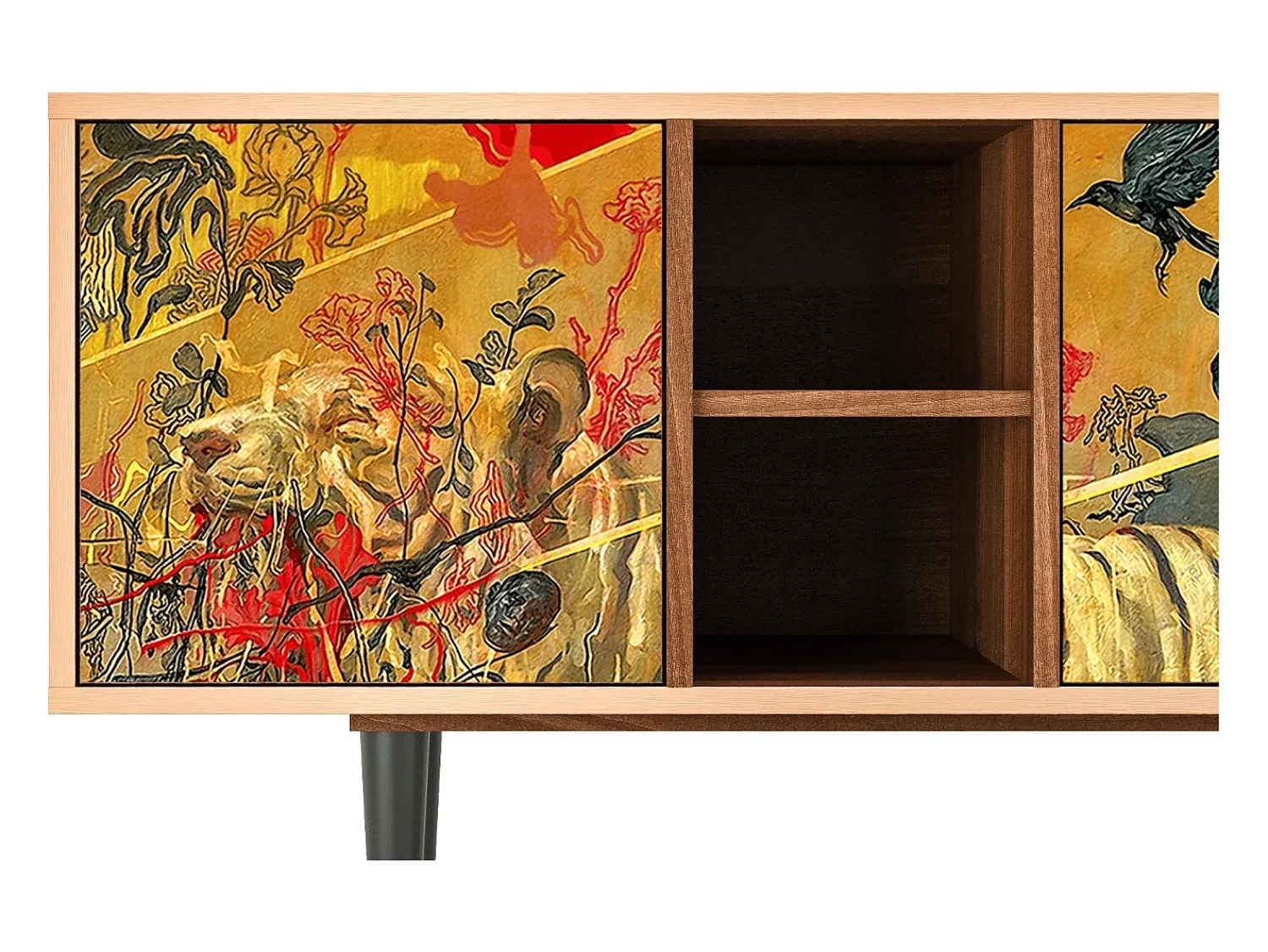 Móvel De Tv* Mueble de TV - 150х69х41 cm - T5 - Blood by James Jean, Nogueira Castanho