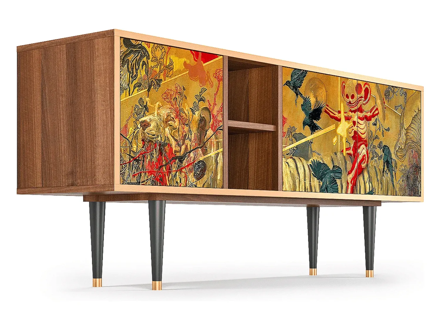 Móvel De Tv* Mueble de TV - 150х69х41 cm - T5 - Blood by James Jean, Nogueira Castanho