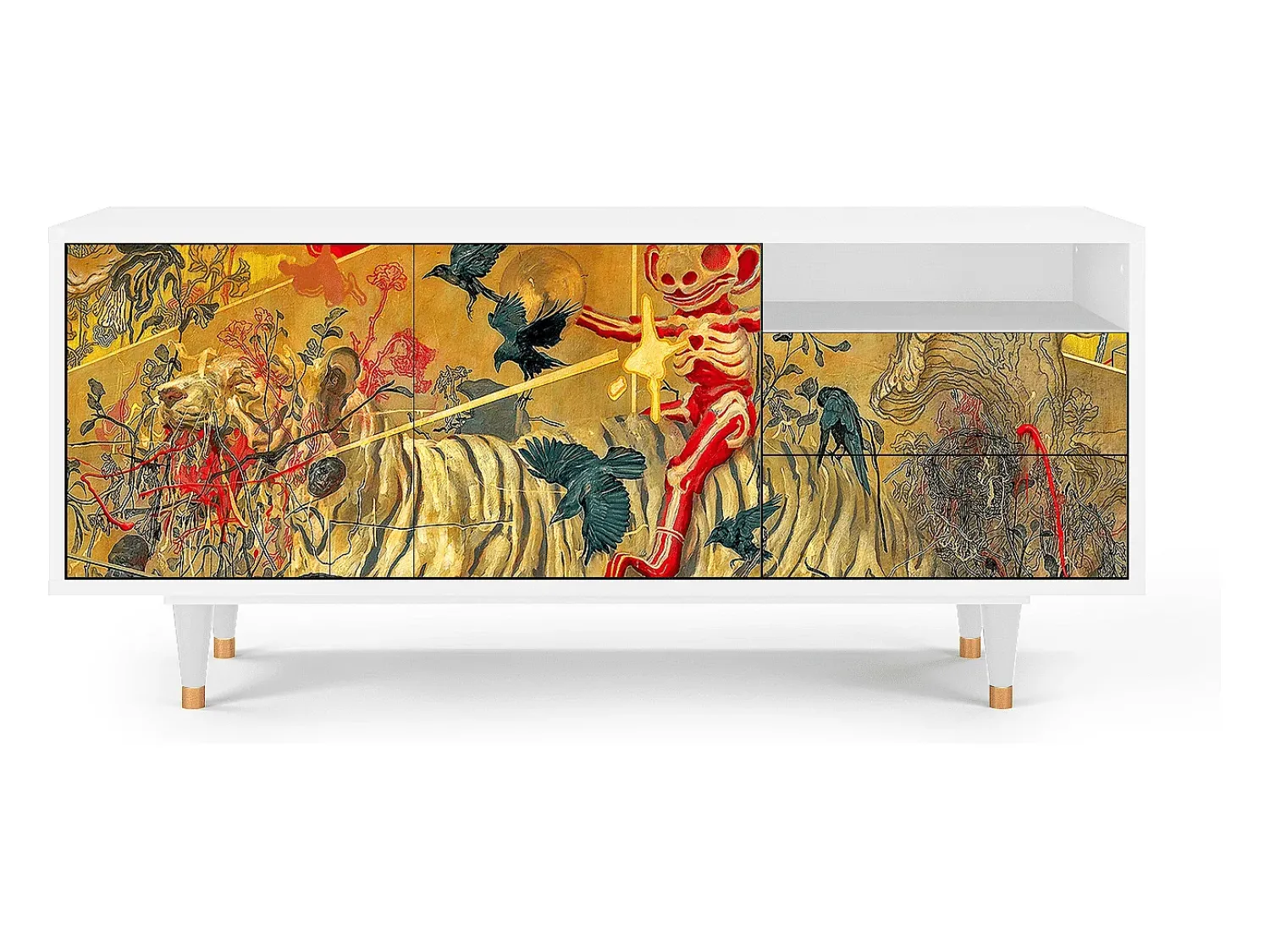 Mueble de TV - 125х56х41 cm - T7 - Blood by James Jean, Branco^ Móvel De Tv