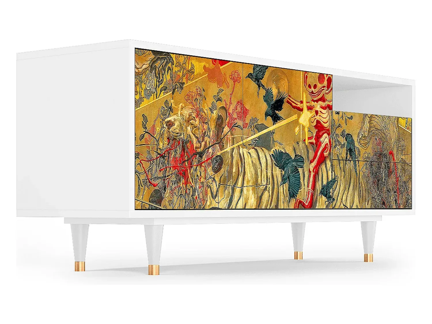 Mueble de TV - 125х56х41 cm - T7 - Blood by James Jean, Branco^ Móvel De Tv