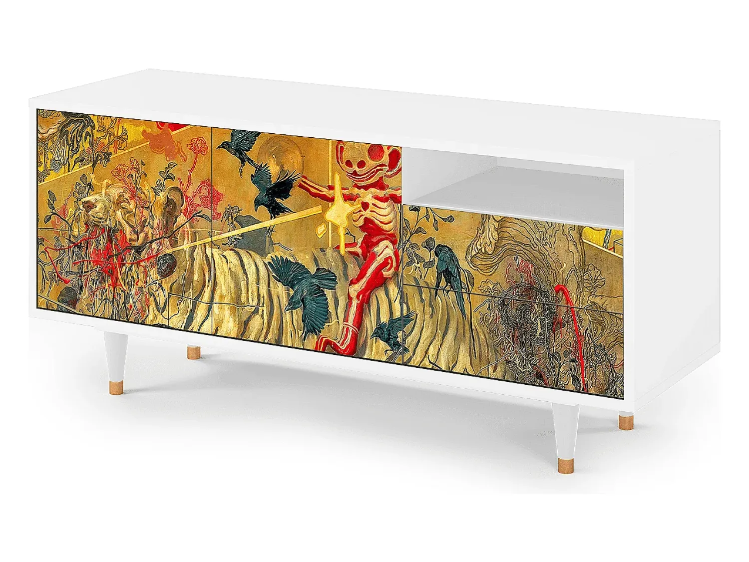Mueble de TV - 125х56х41 cm - T7 - Blood by James Jean, Branco^ Móvel De Tv